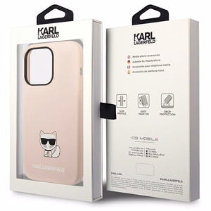 Karl Lagerfeld KLHCP14LSLCTPI iPhone 14 Pro 6.1 "kovakotelo vaaleanpunainen / vaaleanpunainen Silikoni Choupette Body