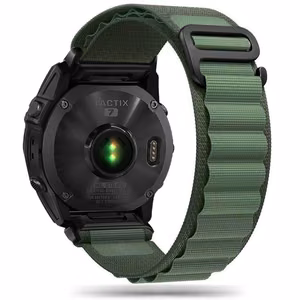 Tech-Protect Nylon Pro -ranneke Garmin Fenix 5 / 6 / 6 Pro / 7 -kellolle – tummanvihreä