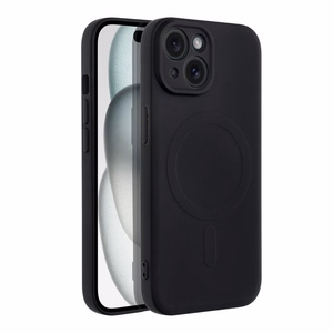 Case for iPhone 15 Silicone Mag Cover compatible with MagSafe (camera protection) black