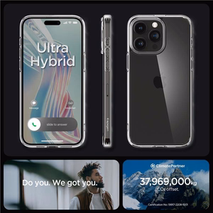 Spigen Crystal Hybrid Suojakuori iPhone 15 Pro:lle - kirkas