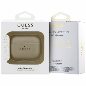 Guess Grained Classic Logo Hook suojakuori AirPods Pro 3:lle - kultainen