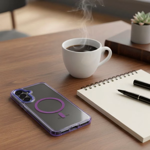 Case for Samsung S26 Frame Clear Hybrid Mag Cover compatible with MagSafe ULTRA purple