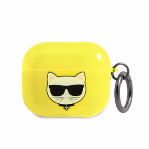Karl Lagerfeld Choupette -kotelo AirPods 3:lle - keltainen