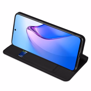 Dux Ducis Skin Pro tapauksessa Oppo Reno 8 Pro flip kansi kortti lompakko jalusta musta
