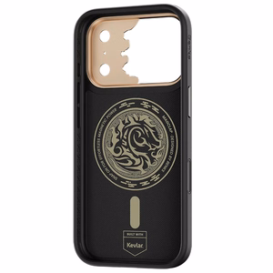 Musta Benks Magnetic Armor Pro Knight kevlar- ja metallikehyksinen suojakuori (C.K.FL.AP.GD.B072) malleihin iPhone 18 Pro / iPhone 17 Pro Camera Control -painikkeella