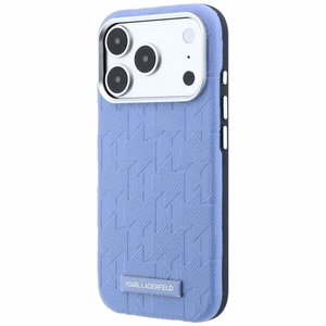 KARL LAGERFELD -kotelo mallille IPHONE 18 Pro/17 Pro MagSafe-yhteensopiva (Mono Resin Logo) (väri: vaaleansininen)