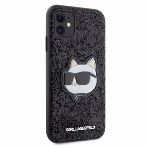 Karl Lagerfeld KLHCN61G2CPK iPhone 11 / Xr 6.1 musta/musta kovakuori Glitter Choupette Patch