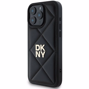 DKNY Quilted Stack Logo iPhone 16 Pro:lle Suojakuori - Musta