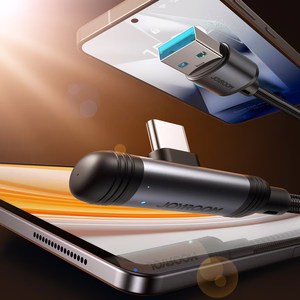 Joyroom S-A56 EnjoyX Series 90° USB-A - USB-C 3A kaapeli 1.2m - musta