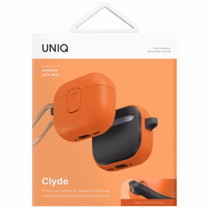 Uniq Clyde Lock Suojakuori AirPods 4:lle - oranssi