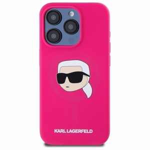 Karl Lagerfeld KLHMP15LSKHPPPLF iPhone 15 Pro 6.1 fuksia/fuksia kovakuori Silikoninen Karl Head Print MagSafe