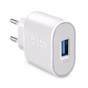 SBS TETR1USB2AWFAST 10W USB-A seinälaturi - valkoinen