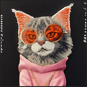 Nimmy Glasses Cool Cat Suojakuori iPhone 17:lle - Musta