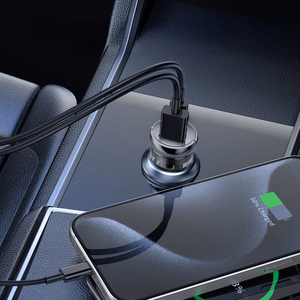 Wozinsky 65W Autolaturi USB-C PD 65W / USB-A 45W QC 3.0 - musta