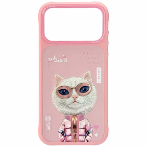 Nimmy Cool&Cute 2.0 Cat Suojakuori iPhone 17 Pro Max:lle - Vaaleanpunainen