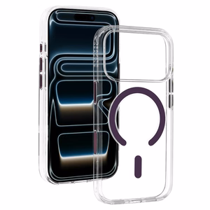 Liavec Pure -suojakuori kameran ohjauspainikkeella mallille iPhone 18 Pro/17 Pro, violetti