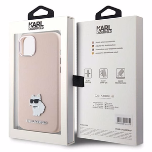 Karl Lagerfeld Suojakuori iPhone 15 Plus 6,7 KLHCP15MSMHCNPP vaaleanpunainen HC SILICONE C METAL PIN