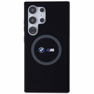 BMW M Silikoninen Printed Ring MagSafe Suojakuori Samsung Galaxy S24 Ultralle - musta