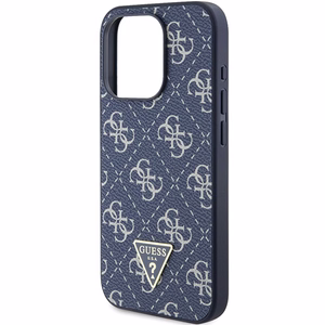 Guess 4G Triangle Metal Logo suojakuori iPhone 15 Pro:lle - sininen