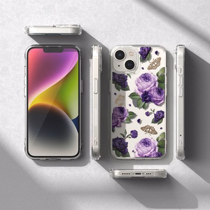 Ringke Fusion Design panssaroitu kotelo suojus geelirunko iPhone 14 Plus läpinäkyvä (violetti ruusu) (FD637E29)