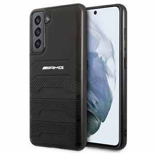 AMG AMHCS21FESGSEBK S21 FE G990 czarny/black hardcase Leather Debossed Lines