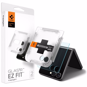 Spigen Glas.TR EZ Fit HD Karkaistu lasi 2 kpl Samsung Galaxy Z Flip 7:lle - Läpinäkyvä