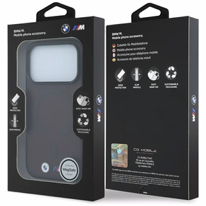 BMW M IML Frosted Metal Logo & Trims MagSafe suojakuori mallille iPhone 17 Pro / 18 Pro – viininpunainen
