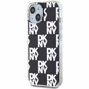 DKNY IML Ruudullinen Mono-kuvio Suojakuori iPhone 15 / 14 / 13:lle - musta