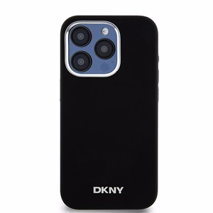 DKNY iPhone 15 Pro 6.1" Musta Suojakuori Liquid Silicone Metal Logo MagSafe