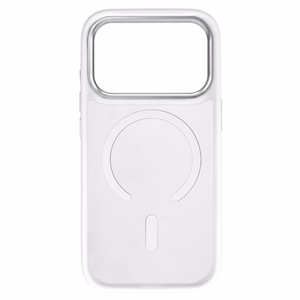 Liavec Cloudy -suojakuori metallisella kamerakehyksellä mallille iPhone 18 Pro/17 Pro, valkoinen (kameran ohjauspainike)