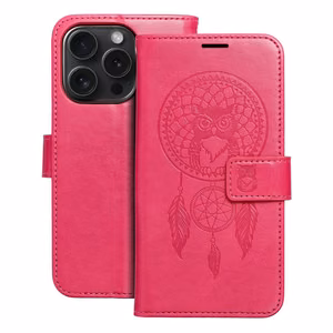 MEZZO Kirjasuojakuori iPhone 15 Pro:lle dreamcatcher magenta
