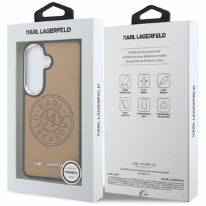 Karl Lagerfeld Perforated KL MagSafe Case for Samsung Galaxy S26+ - Brown