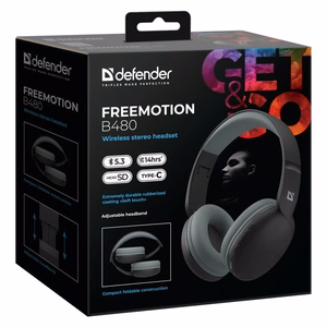 KUULOKKEET Defender BLUETOOTH FREEMOTION B480 MUSTA