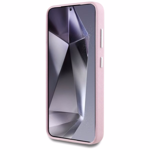 Karl Lagerfeld Saffiano Full Wrapped Elongated Metal Logo MagSafe Case for Samsung Galaxy S25+ - Pink