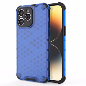 Honeycomb kotelo iPhone 14 Pro panssaroitu hybridi suojus sininen