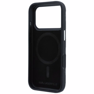 KARL LAGERFELD -kotelo mallille IPHONE 18 Pro Max/17 Pro Max MagSafe-yhteensopiva (Mono Resin Logo) (väri: musta)