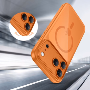 Tech-Protect Magpeak MagSafe CC Suojakuori iPhone 17 Pro Max:lle - Läpinäkyvä oranssi