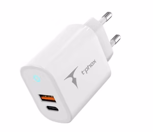 SEINÄLATURI T-PHOX GLORY 45W USB/USB-C VALKOINEN