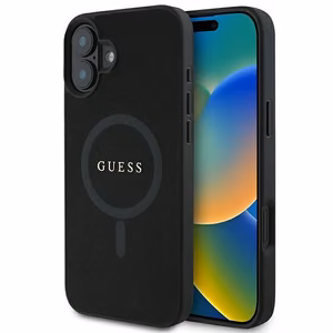 GUESS PU Saffiano Classic Logo MagSafe Suojakuori GUHMP16MPSAHMCK iPhone 16 Plus:lle - Musta