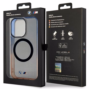 BMW BMHMP14LHTGE Suojakuori iPhone 14 Pro 6.1" harmaa/harmaa hardcase Gradient Bumper MagSafe