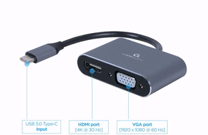 Cablexpert A-USB3C-HDMIVGA-01 USB-grafiikka-adapteri harmaa