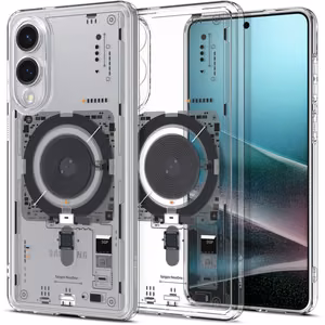 Spigen Ultra Hybrid Mag Suojakuori MagSafella Samsung Galaxy S25 Edge:lle painatuksella - läpinäkyvä