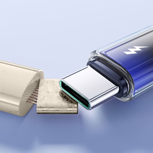 Joyroom S-A42 Crystal-Clear Series 3A USB-A - USB-C -kaapeli 1,2 m - musta