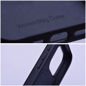 Suojakuori iPhone 15 Plus:lle Woven Mag Cover MagSafe-yhteensopiva musta