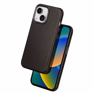 Dux Ducis Napoli Kotelo iPhone 14 Plus Nahkakotelo (MagSafe yhteensopiva) Tummanruskea