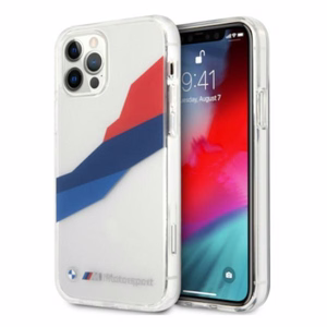 BMW Motorsport Tricolor Kotelo iPhone 12 Pro Max - läpinäkyvä - läpinäkyvä