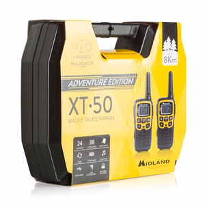 MIDLAND XT50 PMR -käsiradiopuhelimet salkussa