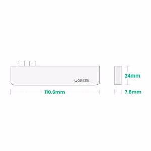 HUB Ugreen 60559 2x USB-C / USB-C PD (Thunderbolt 3, 100W, 4K 60 Hz, 10 Gbps) / HDMI 4K 30 Hz / 3x USB 3.0 for MacBook Pro / Air - Gray