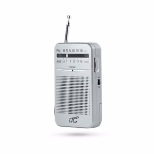 LTC kannettava taskuradio LEGA, AM/FM, mini jack, hopea