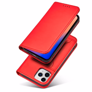 Magneettikorttikotelo iPhone 12 Pro Kotelo kortti lompakko kortinhaltija Punainen